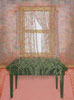 beaded window curtain on table